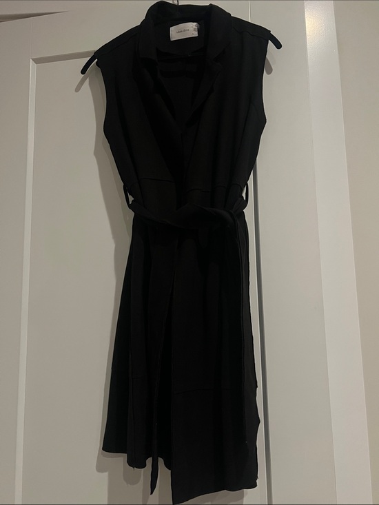 Idem ditto Jackets & Blazers - Sleeveless Black Belted Trench Vest